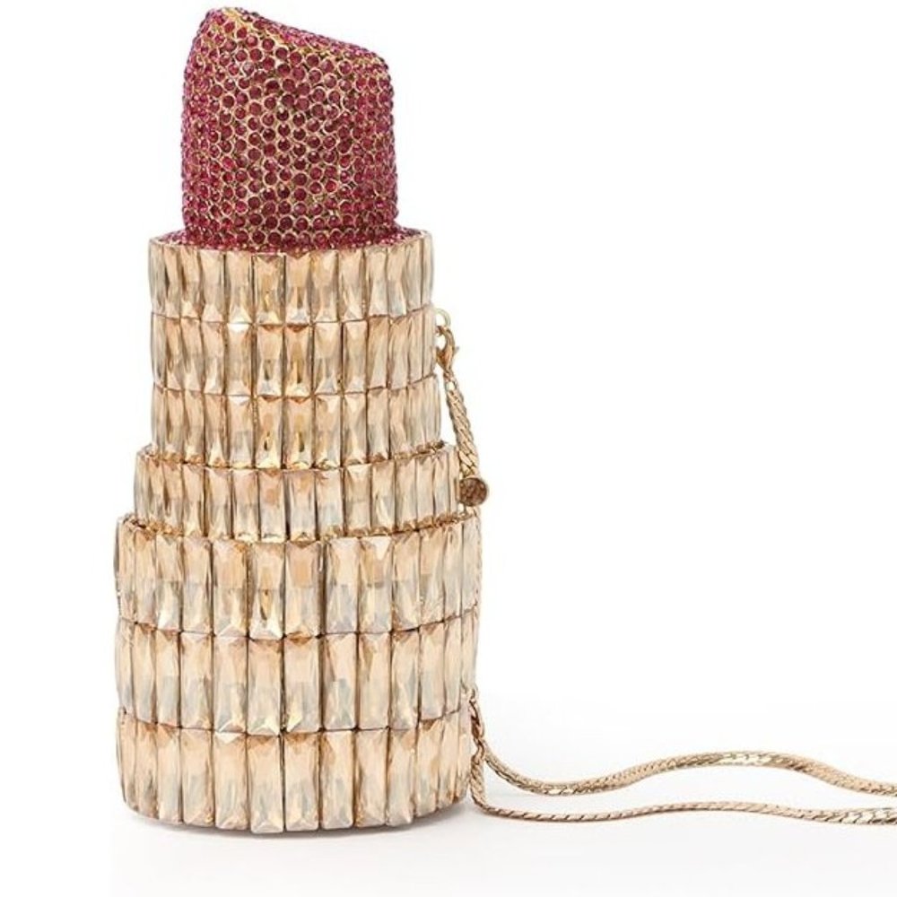NWT Sparkling Swarovski Bling Crystal Rhinestone Lipstick Purse Clutch B… - Picture 8 of 17